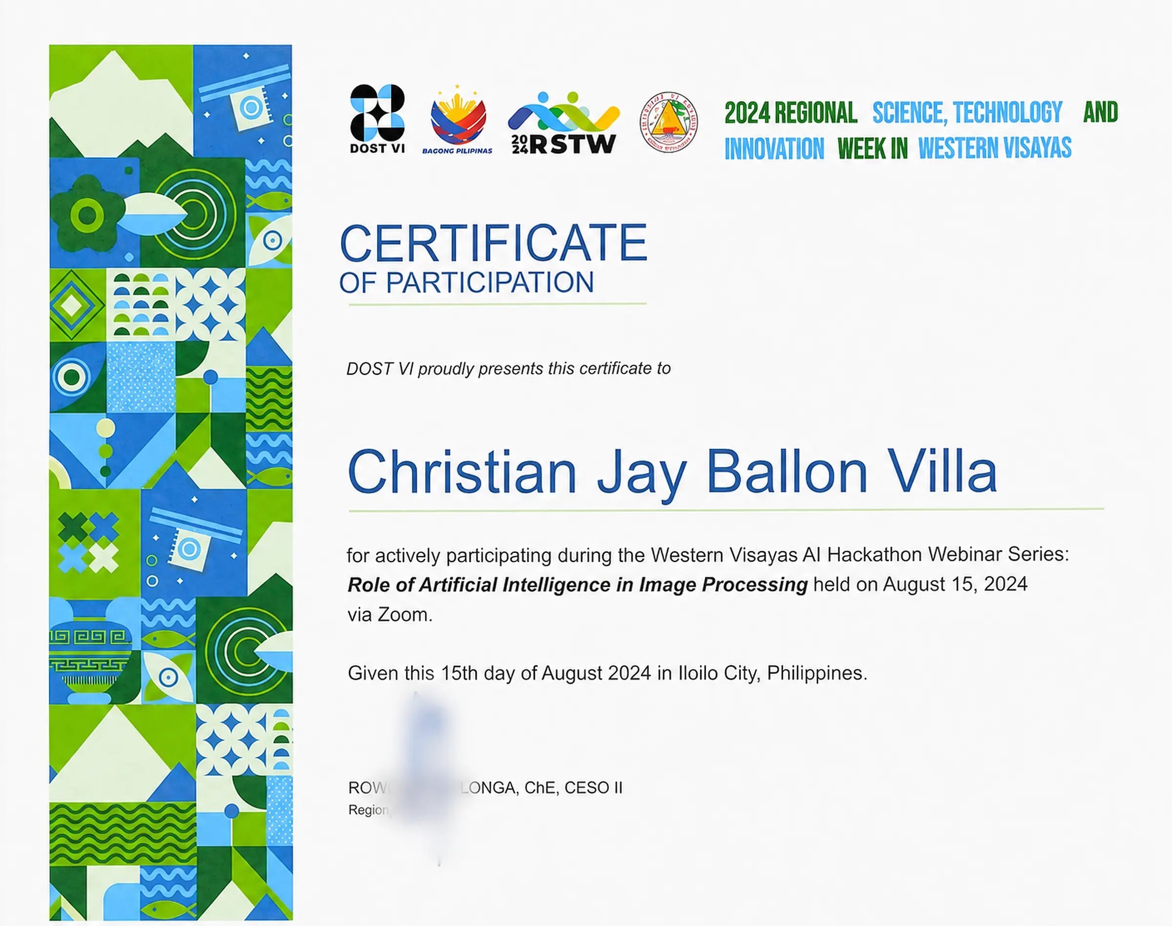 AI in Image Processing certificate